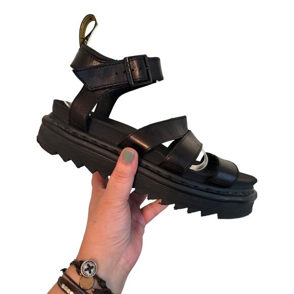 Dr. Martens Blaire Fisherman Sandals Black Hydro Leather Adjustable Ankl… - Picture 9 of 15